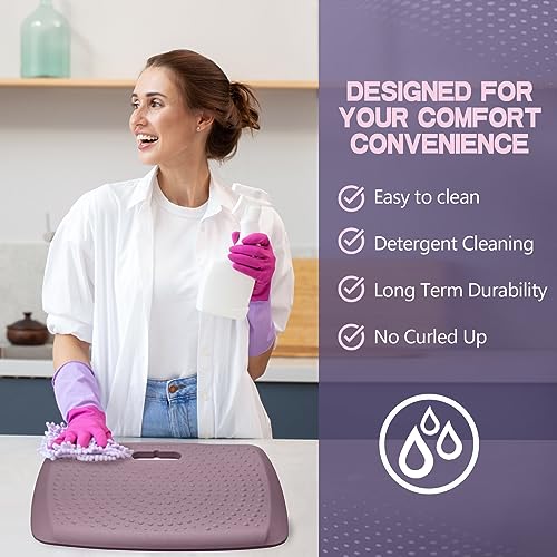 Image of 3 /4 inch Thick Premium Anti Fatigue Mat with Massage Points, Ideal Standing Pad for Office & Home, Perfect Standing Desk Mat with Handle, Comfort Kitchen Floor Mat (Purple, 17 inch x 22 inch)