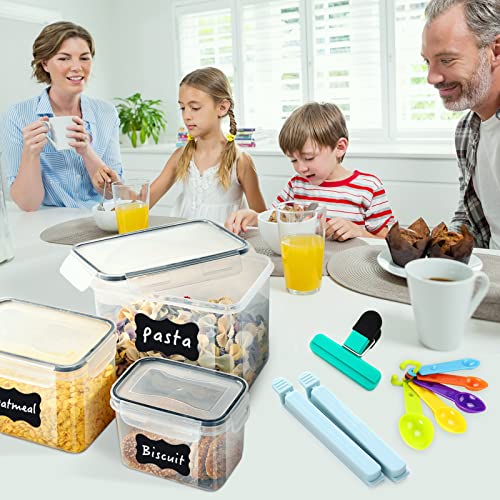 Boite de Rangement Cuisine Lot de 20,Bocaux Hermetiques Alimentaires en Plastique Scellée avec Couvercle,avec Couvercle,Autocollants,Cuillères,pour Stocker Les cereales,farine,pâtes – Image 5