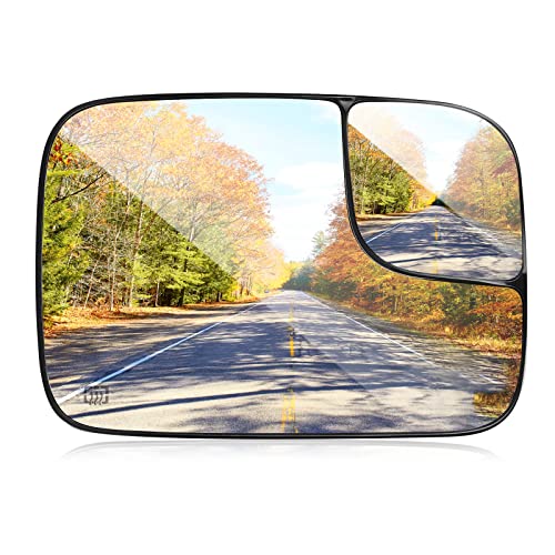 Carrep Passenger Side Heated Mirror Glass Rear View Convex Blind Spot,Exterior Mirror Compatible with RAM 1500 2500 3500 Pickup 2005 2006 2007 2008 (Ram 05-09 Passenger Side)