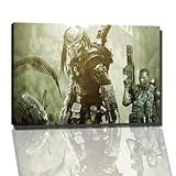 aliens vs predator Bild auf Leinwand -- 60x40 cm fertig gerahmte Kunstdruckbilder als Wandbild - Billiger als Ölbild oder Gemälde - KEIN Poster oder Plakat