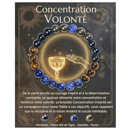 Bivei Bracelet Concentration Pierre Naturelle Pour Femme et Homme