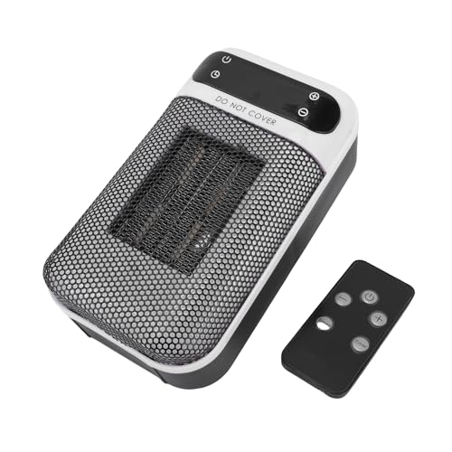 Fafeicy Calentador Espacial, Calentador Eléctrico de Cerámica PTC de 500 W con Termostato y Control Remoto, Calentamiento Rápido para 200 Pies Cuadrados, Seguro con Protección contra (Enchufe de la