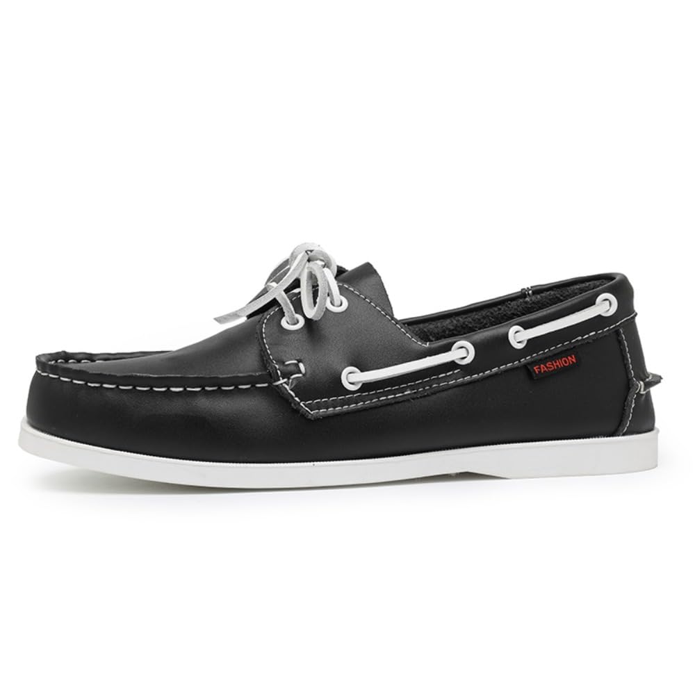 Herren Damen Bootsschuhe Leder Boat&Deck Schuhe Classic Segelschuhe Freizeitlederschuhe Große Größen 46 47 für Freizeit und Business Elegante Herrenschuhe
