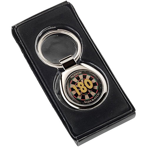 Discounted Trophies Personalised Engraved Woodman Darts 180 Metal Keyring Round 1.25" Free Engraving