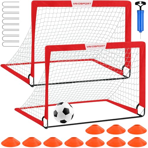 4 x 3 rote Fußballtore