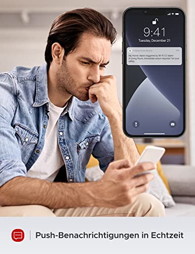 X-Sense Smart-Kohlenmonoxidmelder, WLAN-Kohlenmonoxidmelder, Echtzeit-Push-Benachrichtigungen über...