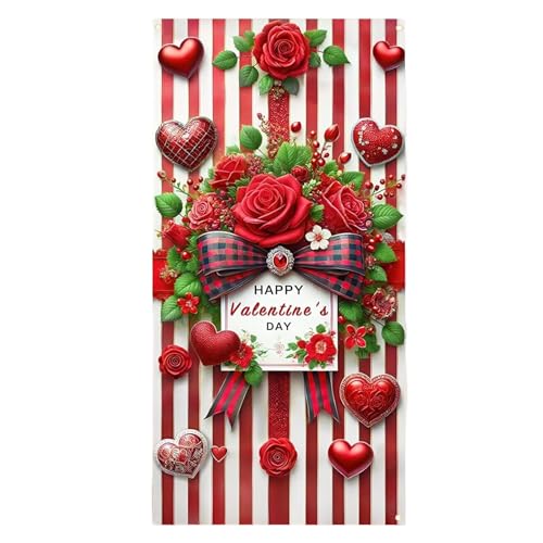 Panneau romantique cœur rose pour décorer votre porte lors de la Saint-Valentin
