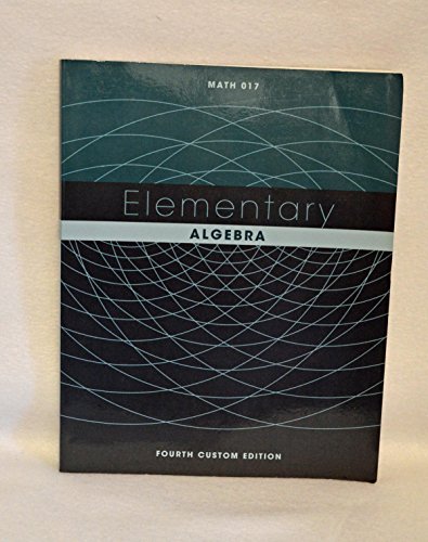 Elementary Algebra, 4th Custom Edition 1256427136 Book Cover