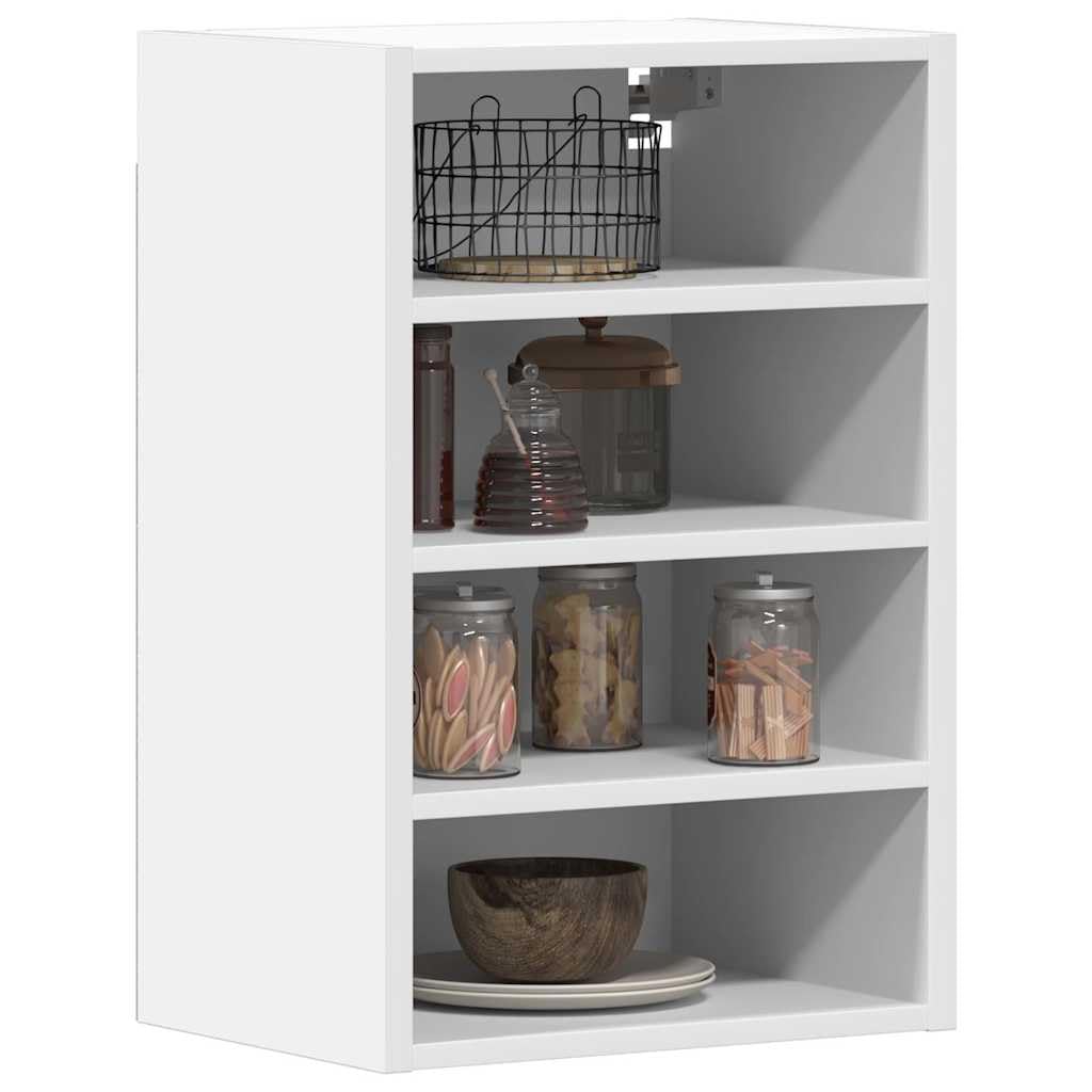 Hängeschrank Riga Weiß 40x29,5x60 cm Holzwerkstoff Wandschrank Küchenzubehör mit viel Stauraum für Schüsseln Teller Töpfe