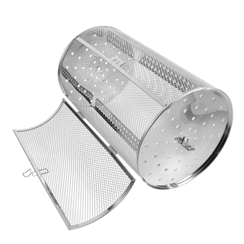 Milisten Rotating Basket Stainless Steel Kitchen Roaster for Oven for Nuts Vegetables Easy Open Design for Even Heating Essential Baking Supplies Rotisserie Oven