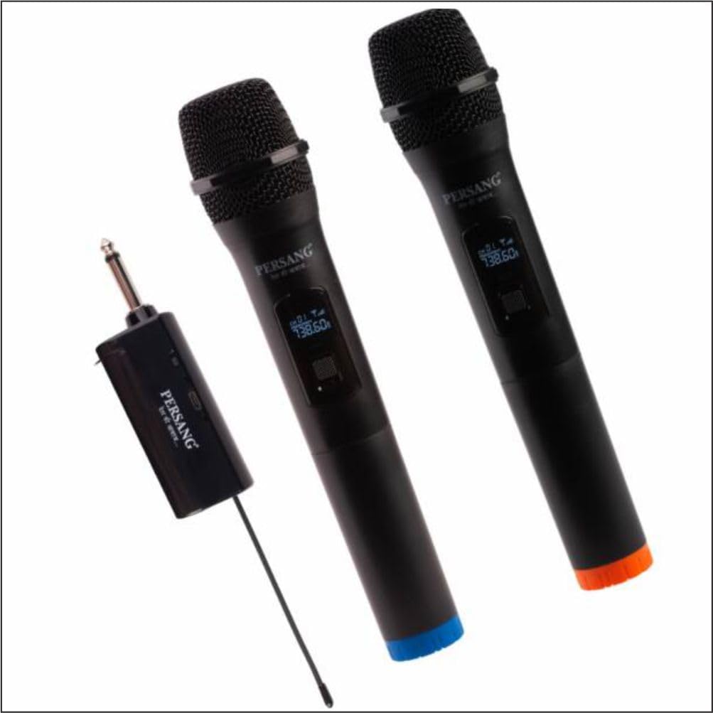 PERSANG Two UHF Wireless Microphone with Upto 50 ft Range & Upto 7 Hours Playtime - Auto Connect, Rechargeable Receiver, Lightweight, for Karaoke, PA Systems, Car Audio, Outdoor Parties-image-28
