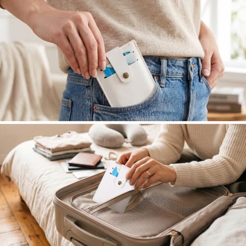 Image of Abbylike Wallet Bulk Men Slim Minimalist Leather Wallet for Laser Engraving Card Holder Front Pocket RFID Blocking with Zipper for Men and Women DIY Church Gift