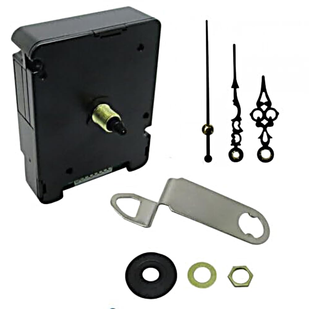 Silent Battery Operated Automic UK Radio Controlled Clock Movement Mechanism/Motor Quartz MSF Signal (1, 50mm Black Metal Hands)