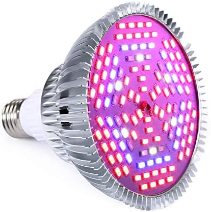 Led Grow Light Bulb E26 Full Spectrum Plant Growing Lights for Indoor Plants Garden Greenhouse 80W 120 LEDs