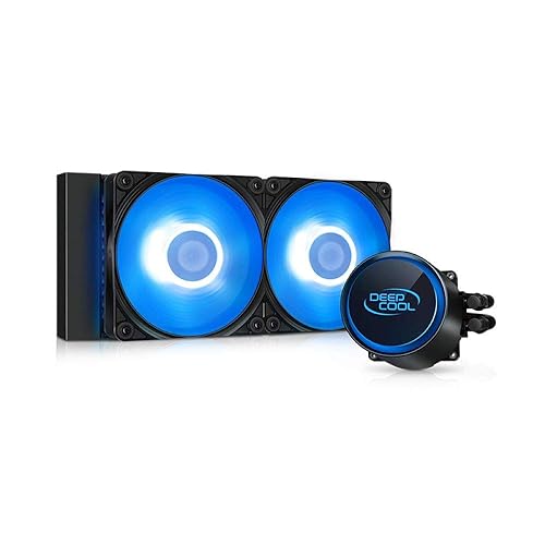DEEPCOOL Castle 240R AIO - Enfriador líquido de CPU tecnología antifugas ventilador RGB PWM de 4724in conector de placa base de 4 pines IntelAMD AM4