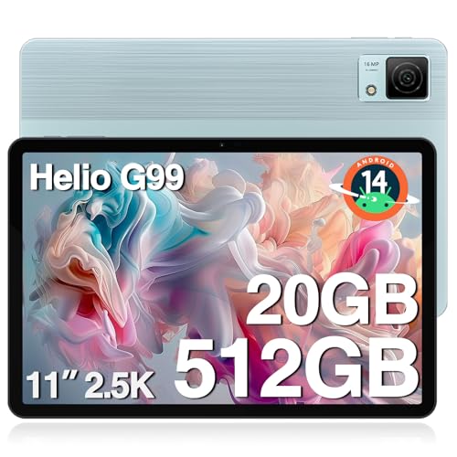 DOOGEE T40 Tablet 11 Pulgadas, 2,5K 20GB RAM + 512GB ROM/TF 2TB Tablets Android 14, Helio G99 Octa...