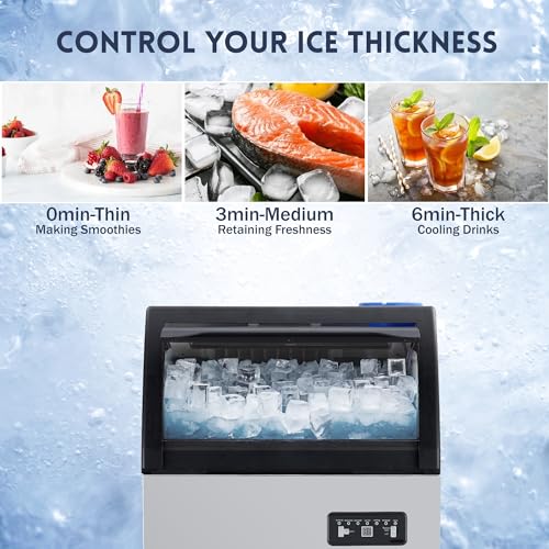 Máquina Comercial de Hielo Takywep 100LBS/24H Acero miniatura 7