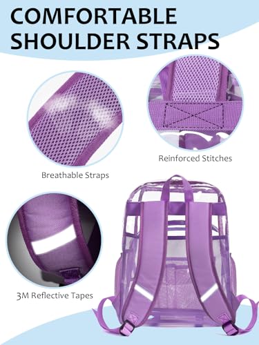 Image of Clear Backpack for School, Heavy Duty Transparent Bookbag