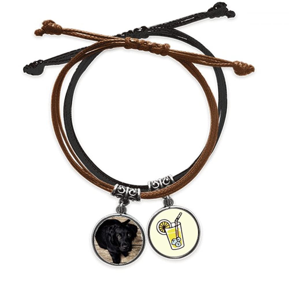 Bracelet chien noir en corde et cuir idéal pour affirmer son style urbain au quotidien