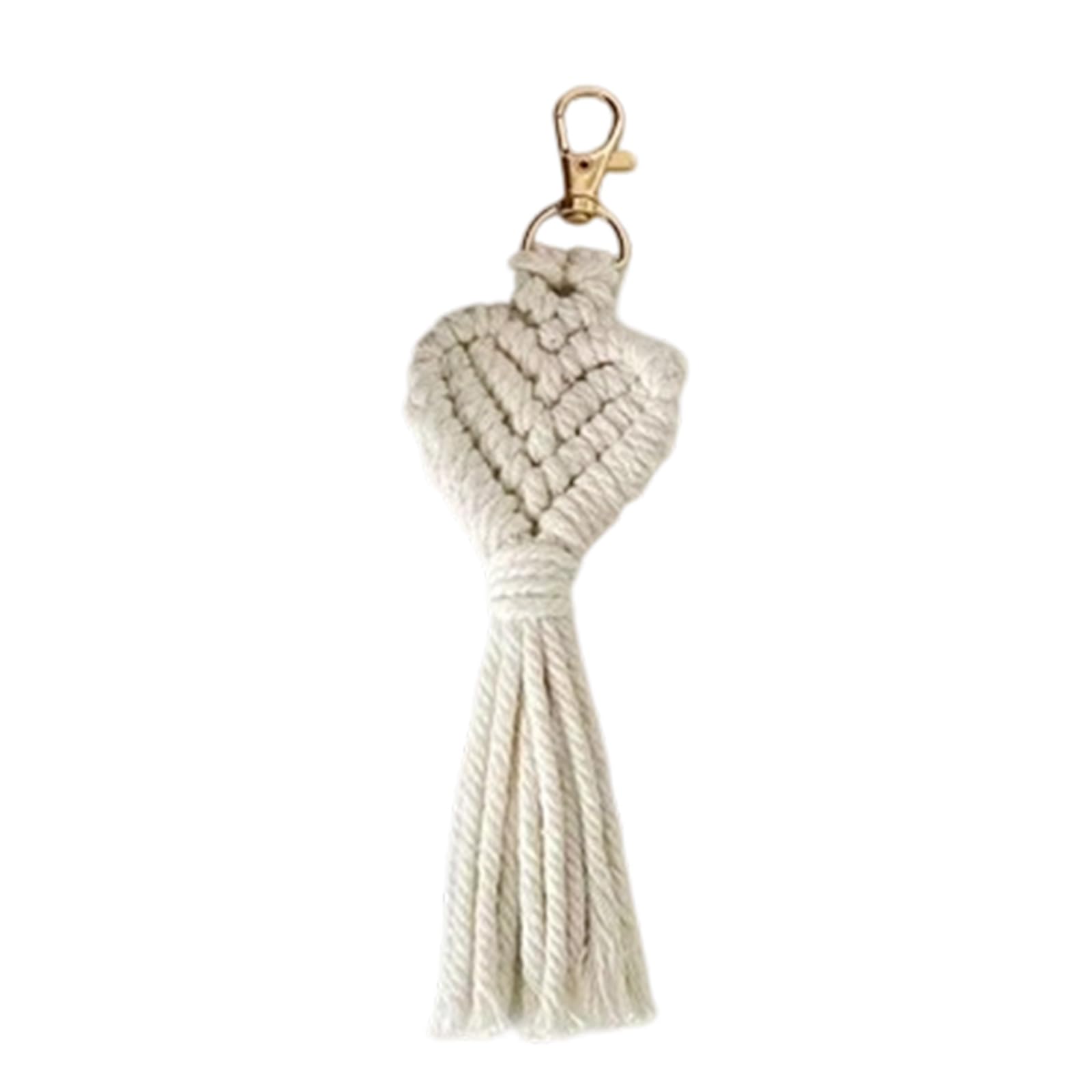 Maxtonser Handmade Crochet Yarn Tassels Keychain with Rotating Lobster Claws Clip Handwoven Holder For Wallet Purses Bag Charm