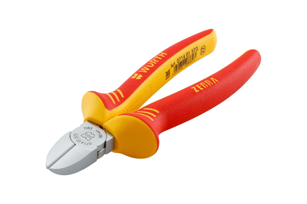 Würth 071401 573 - Alicates de corte lateral VDE DIN ISO 5749 IEC 60900 (180 mm)