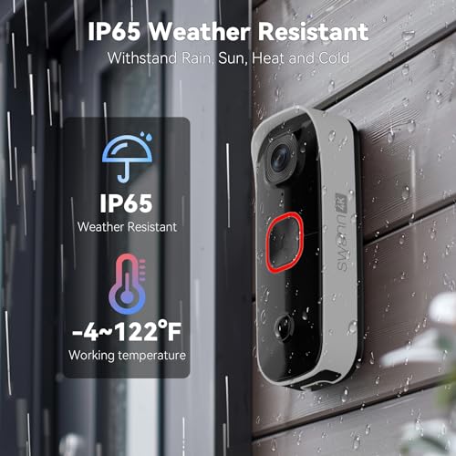 Swann Buddy4K UHD Wireless Video Doorbell & Chime | No Monthly Fee | Ultra-Wide 165° View | Smart Analytics | 2-Way Audio | Night Vision | Easy Installation | Indoor & Outdoor Surveillance | 4KBUDDY - image 6