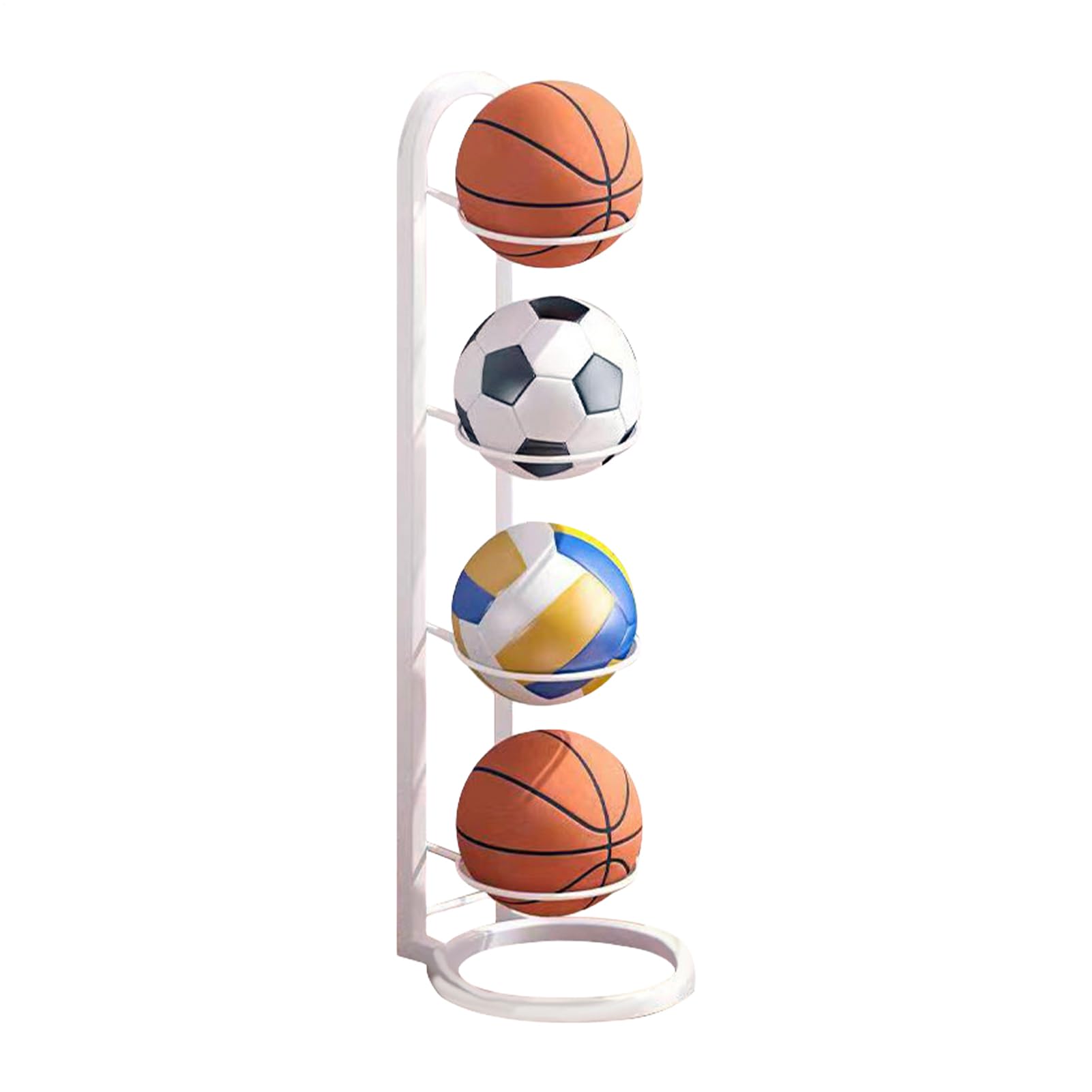 Almacenamiento Vertical De Pelotas | Estante Almacenaje Para Balones De Futbol Baloncesto En Hierro Fundido| Estantería Vertical Para Pelotas, Multicapa Soporte Para Balones De Futbol Baloncesto Rugby