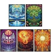 UAONO MTG Card Sleeves 500ct - Five Colors - Art Card Sleeves Deck Protector, Clear Front & Matte...