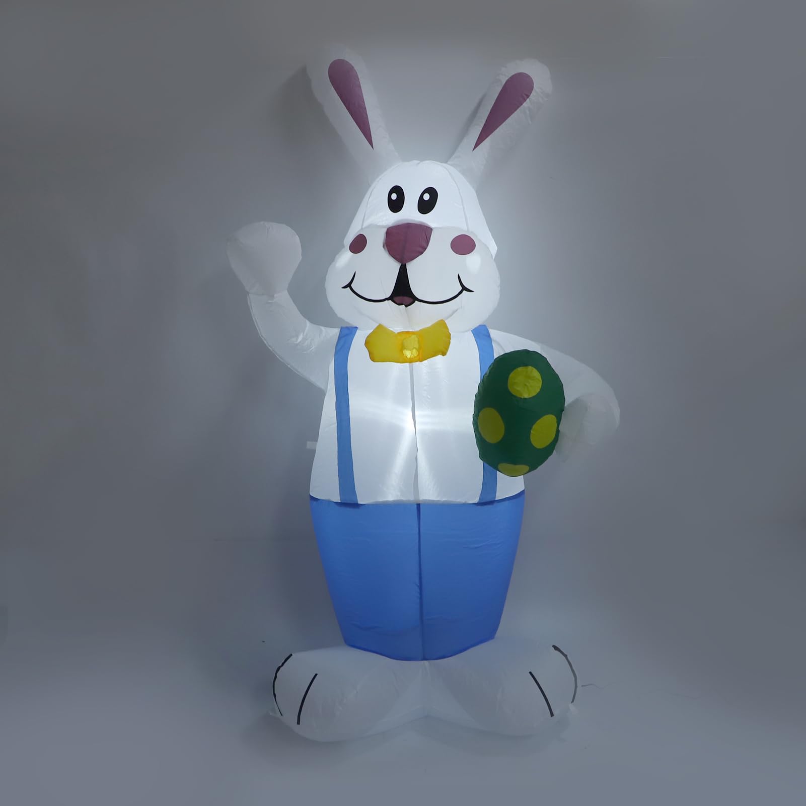 BLOWOUT FUN Dinosauro Gonfiabile Di Pasqua 2,4m Con Orecchie Da Coniglio E Uovo LED – Decorazione Per Esterni E Giardino - 3