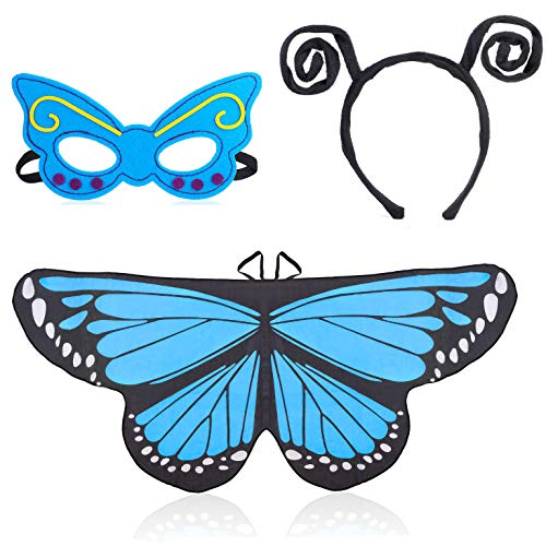 Beelittle Traje de alas de Mariposa Juego de Disfraces de 3 Piezas Conjunto de alas de Mariposa...