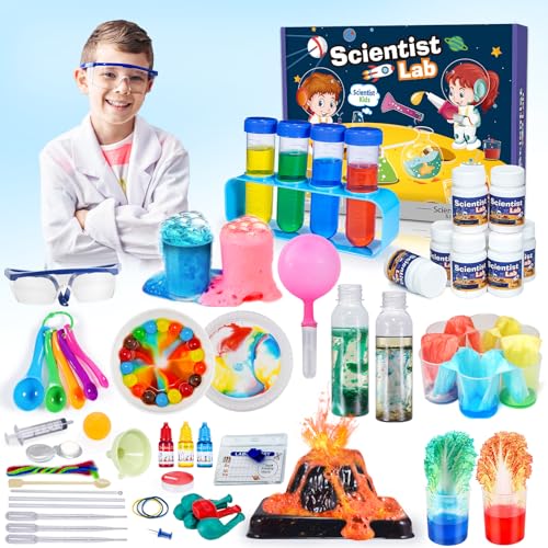 Hapikids 100+ Experimente für Kinder ab 5 6 7 8 9 10, Geschenk Junge 5-12 Jahre Spiele ab 5 Jahren STEM Experimentierkasten Spielzeug Junge 5 6 7 8 Jahre Geschenkideen Bastelset Kinder Kinderspielzeug