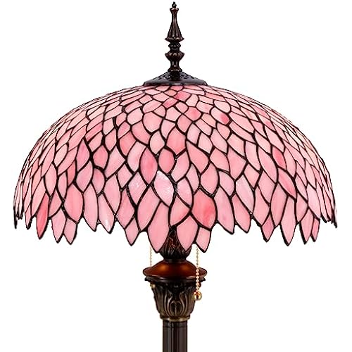 WERFACTORY Tiffany Floor Lamp 64 Inch Stained Glass Standing Reading Light