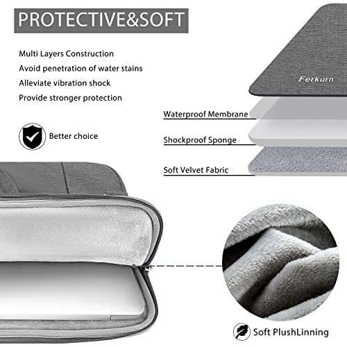 Ferkurn 14-15.6 Inch Laptop Sleeve Case Computer Shoulder Bag for MacBook Pro 15"/ MacBook Pro 16 inch 2019 2021/ Surface Laptop 3 Book 2 15"/ HP Pavilion/Lenovo Thinkpad/Dell XPS Samsung Chromebook - Thumbnail 3