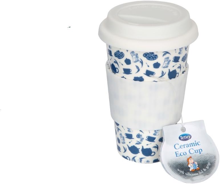 Tetley Ceramic Travel Mug with Silicone Wrap/Lid