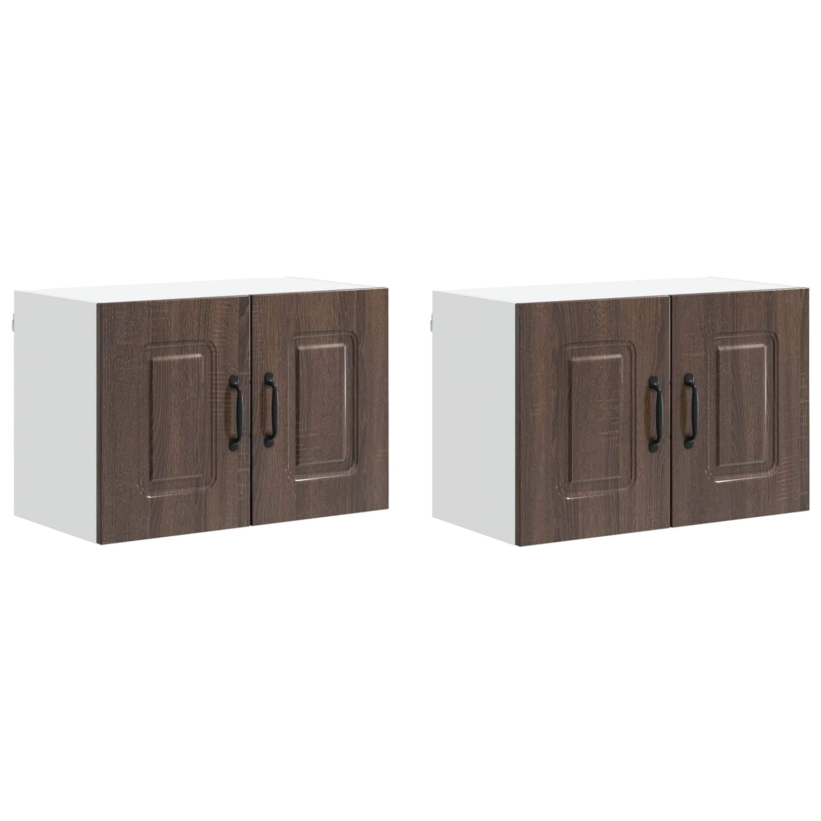 Kalmar Juego de 2 armarios de cocina, aspecto roble marrón, 60 x 31 x 40 cm, material de madera, montaje en pared, amplio espacio de almacenamiento para cocina, comedor