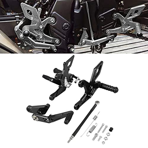 Worldmotop Motorcycle Rearsets Footpegs Cnc Adjustable Footrests Rearsets Foot Pegs Rear Set Compatible With Honda Cbr500R Cbr 500R 2015-2022(Black) #TOP2