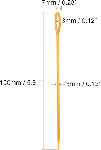 Miniatura 6 de HARFINGTON 20 agujas de coser de plástico, 5.9 in de longitud, agujas romas de ojo grande, agujas de aprendizaje para coser artesanías hechas a