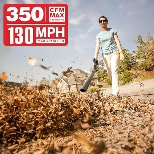 MZK Cordless Leaf Blower, 20V Battery Powered Leaf Blower Cordless, Lightweight for Lawn Care, Patio Cleaning and Dust, 2 x 2Ah Battery & Charger - Image 2