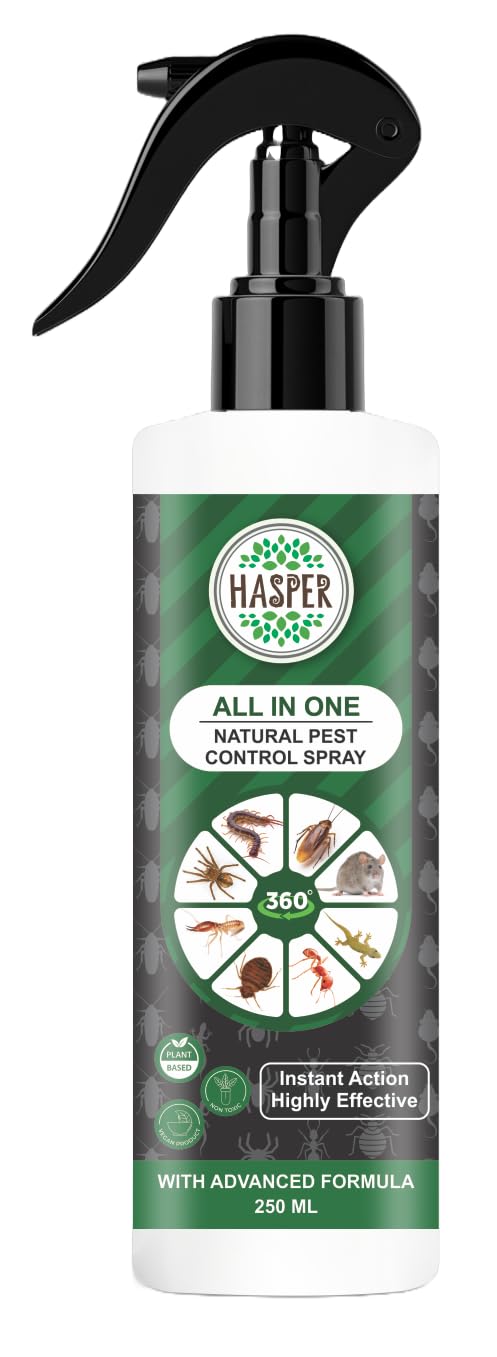 Hasper All In One Insect Control Spray | Insect Repellent Spray | For Cockroach, Bed Bugs, Spider, Fly, Centipede 100% Natural | No Kill Just Repel Easy To Use Non-Toxic (250Ml) |Pack of 1-picture-46