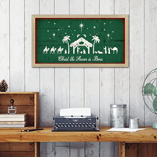 Cadeau pour salle et salon sous forme de panneau bois Merry Christmas Oh Holy Night vintage