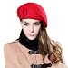 Produktbild Butterme Damen Mädchen Fashion Französisch süß Blumen Bucket Wolle Felt Baskenmütze Beanie Bunker Hochzeit Bowler Hut Mütze Rote