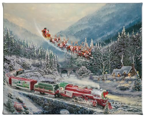 Thomas Kinkade Luz de Navidad Express lienzo que revive la nostalgia familiar