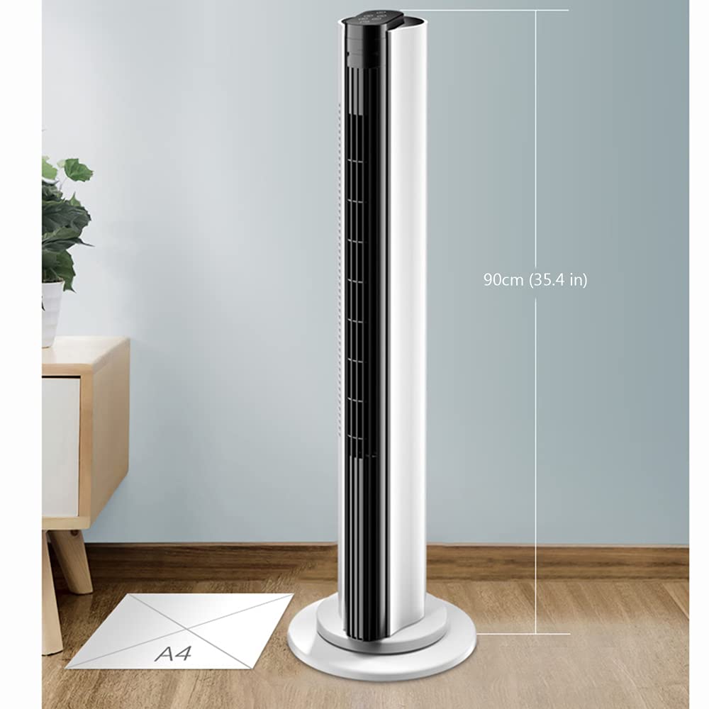 ZXCVB Ventilador De Torre Oscilante,90cm, Oscilación De 80° 45W, 3 Velocidades, 3 Modos Ventilador Super Silencioso,Ventilador Columna Con Mando A Distancia,90cm