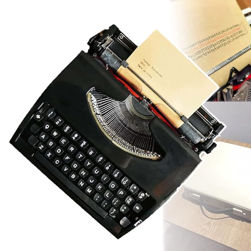 AZQOHMIS Máquina De Escribir Manual Antigua (Capaz De Escribir), Máquina A, Antigua con Acabado Vintage, Botones Flexibles Portátiles, Escritura Clara, Regalo Colecc