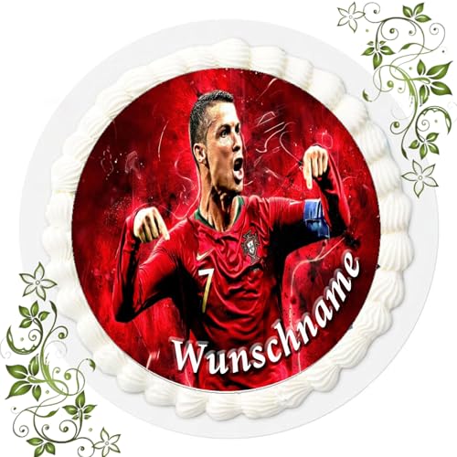 Personalisierter Tortenaufleger Ihr Wunschname Zuckerbild mit Motiv Essbares Foto für Torten Tortenbild, Tortenaufleger Ø 20cm FONDANT gebrauchsfertig Motive Fussball Ronaldo Nr. W 11 Personalisierter Tortenaufleger Ihr Wunschname Zuckerbild mit Motiv Essbares Foto für Torten Tortenbild, Tortenaufleger Ø 20cm FONDANT gebrauchsfertig Motive Fussball Ronaldo Nr. W 11