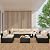 Valita 7 Piece Outdoor PE Wicker Furniture Set, Patio Black Rattan Sectional Sofa Couch with Washable Khaki Cushions…