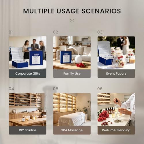 Image of HIQILI Rose Fragrance Oil Set, 12-Pack for Skin, Diffuser & DIY Use | Bulk Pack for Business & Holiday Gifting, Pet Safe & Long Lasting for DIY Candle & Soap Making - 30mL / 1.01 fl oz