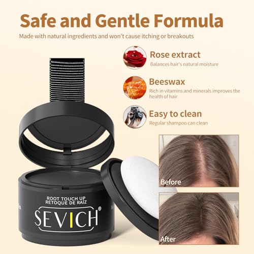 Image of Sevich Hairline Powder, Gray Root Touch Up, Sweatproof, Dark Brown