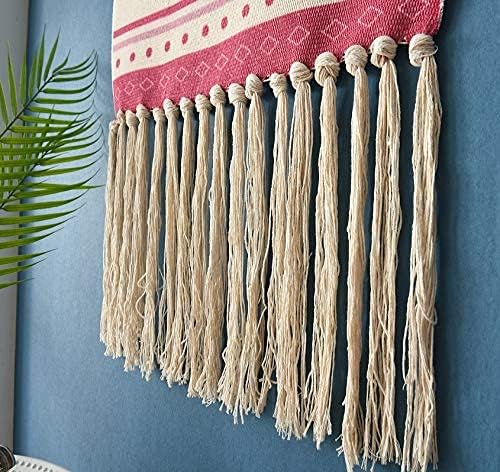 Miniatura 7 de Maydear Tapiz tejido de macramé para colgar en la pared, decoración de arte geométrico bohemio bohemio y elegante, hermosa decoración de