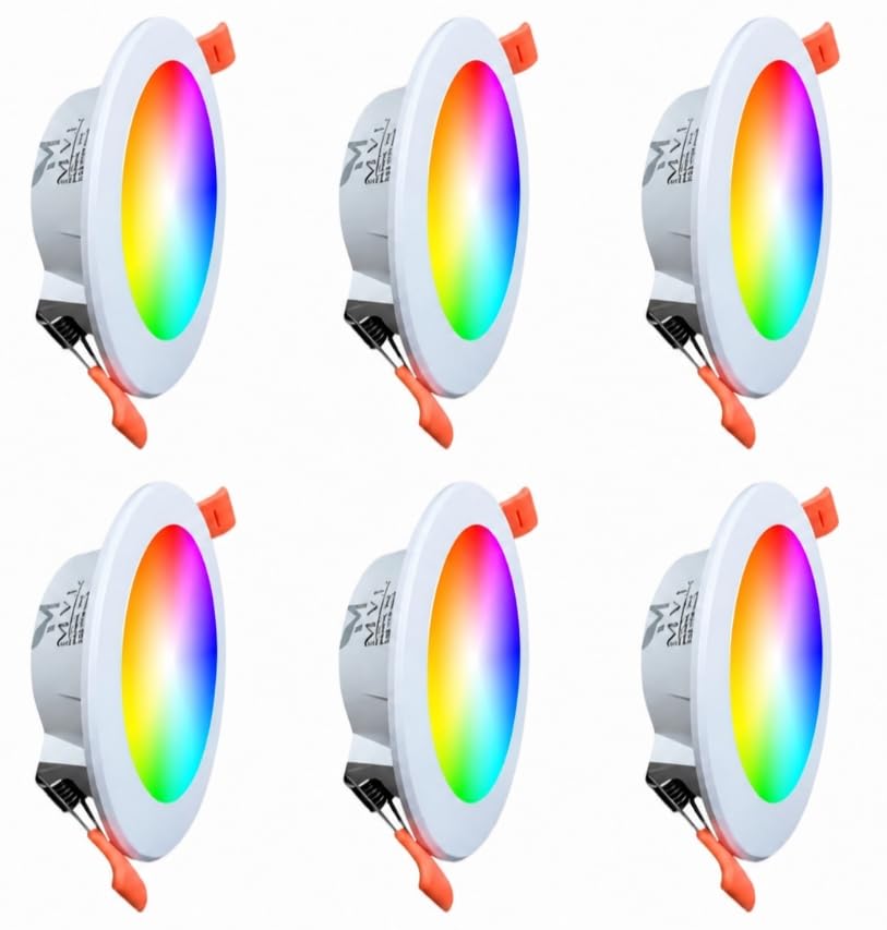 MVL 10 Watt 7 in 1 Multicolour Ceiling Downlight Led Light (Red/Pink/Blue/Yellow/Violet/Green/Sky Blue/White) Pack of 6-image-45